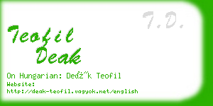 teofil deak business card